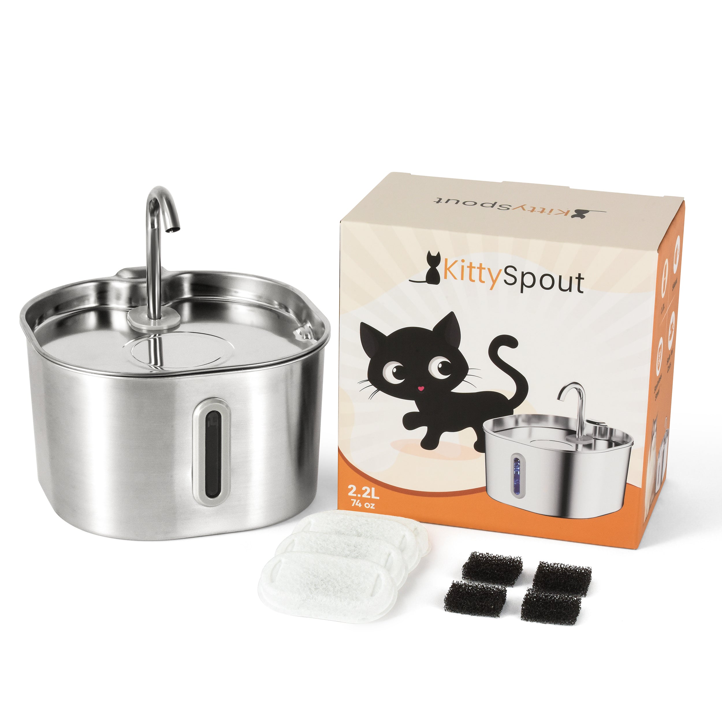 KittySpout™ 2.2L Stainless Steel Cat Fountain