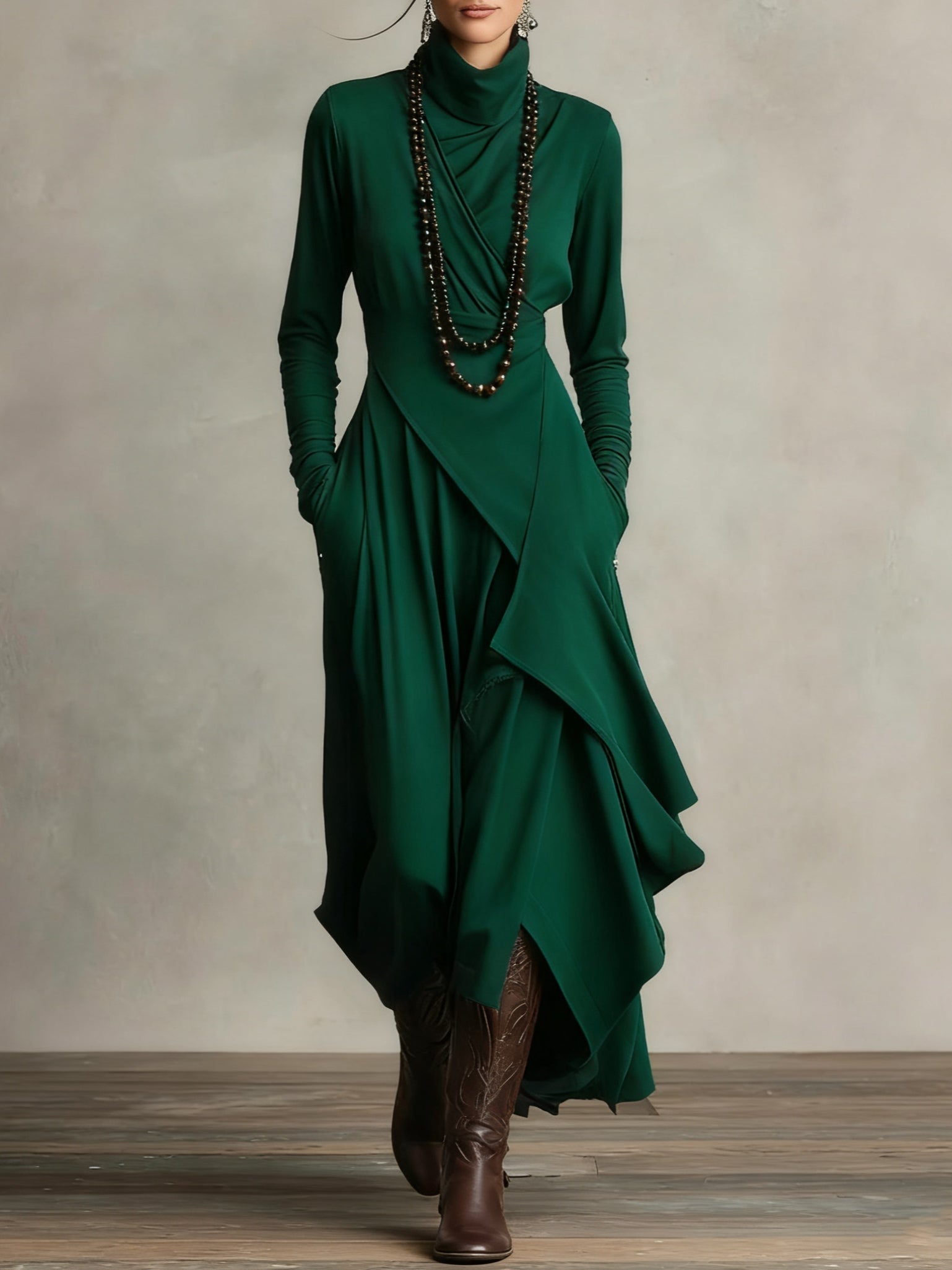 Arlisse™ Asym Turtleneck Dress