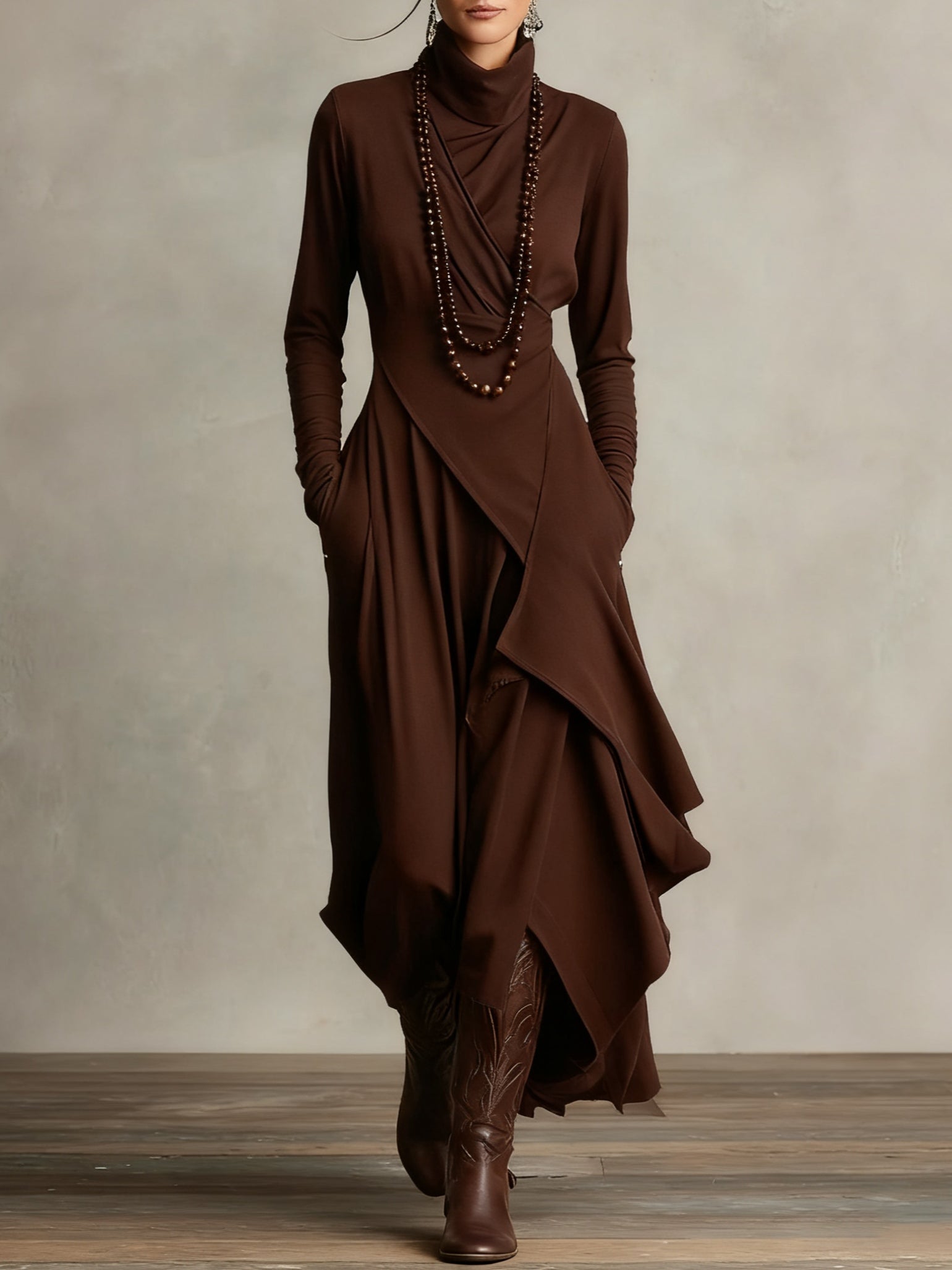Arlisse™ Asym Turtleneck Dress