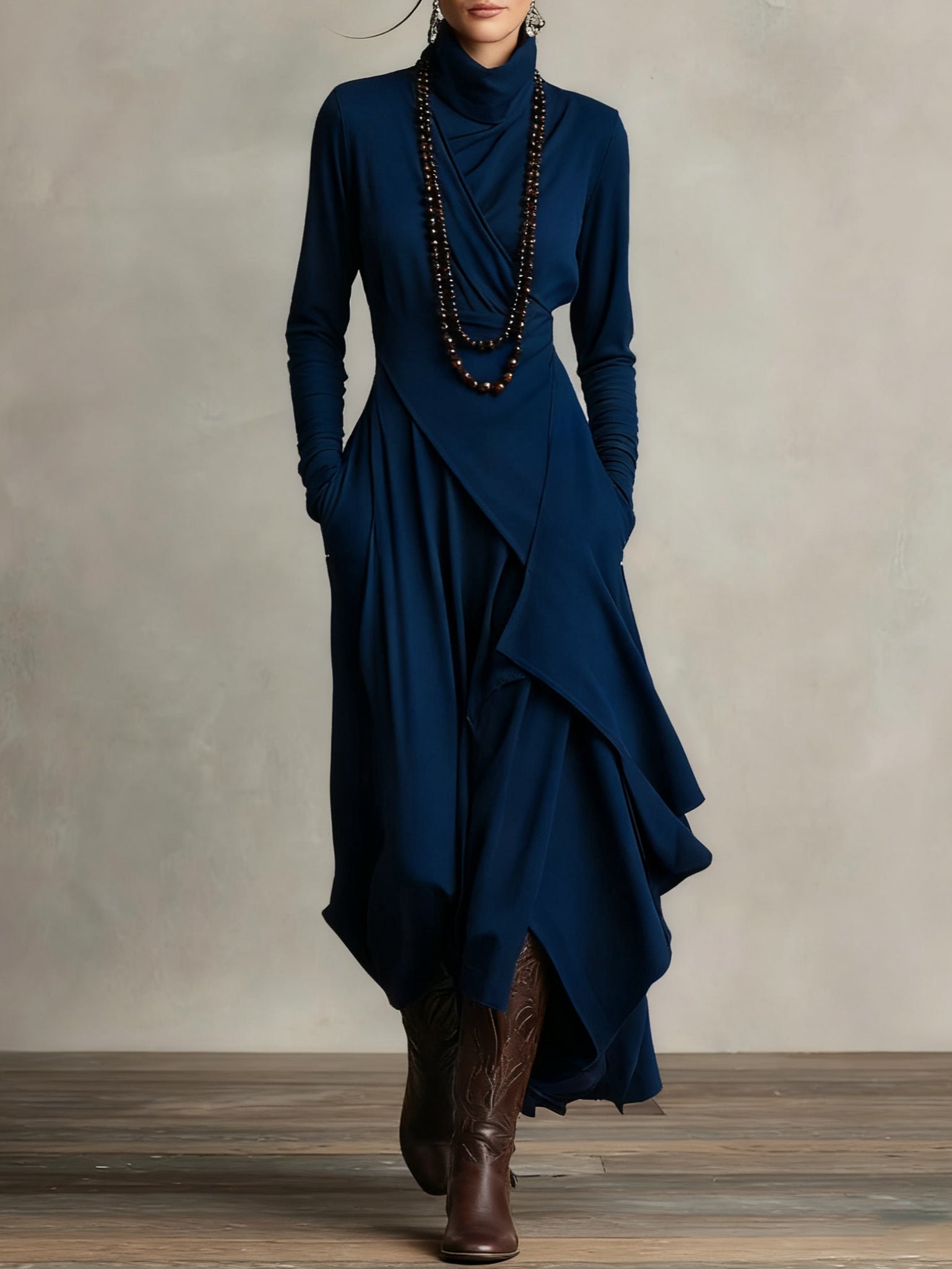 Arlisse™ Asym Turtleneck Dress