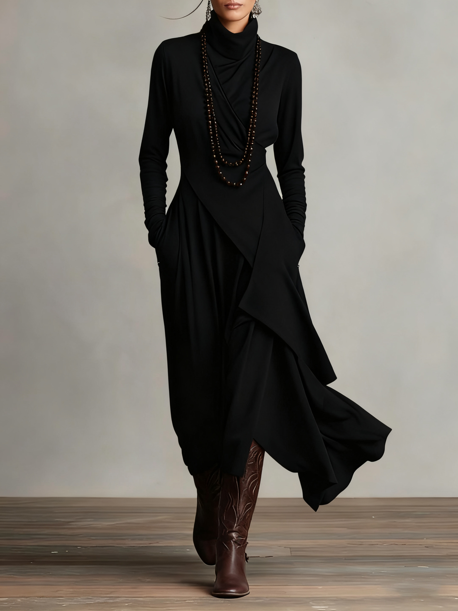 Arlisse™ Asym Turtleneck Dress